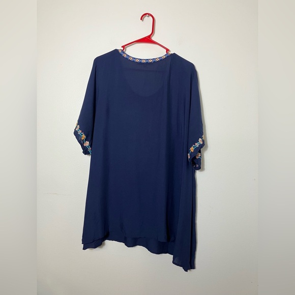 Embroidered Navy Blue Women's Top - Picture 7 of 10